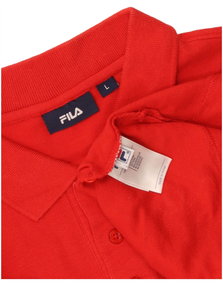 Polo da uomo Fila Large rossa in cotone