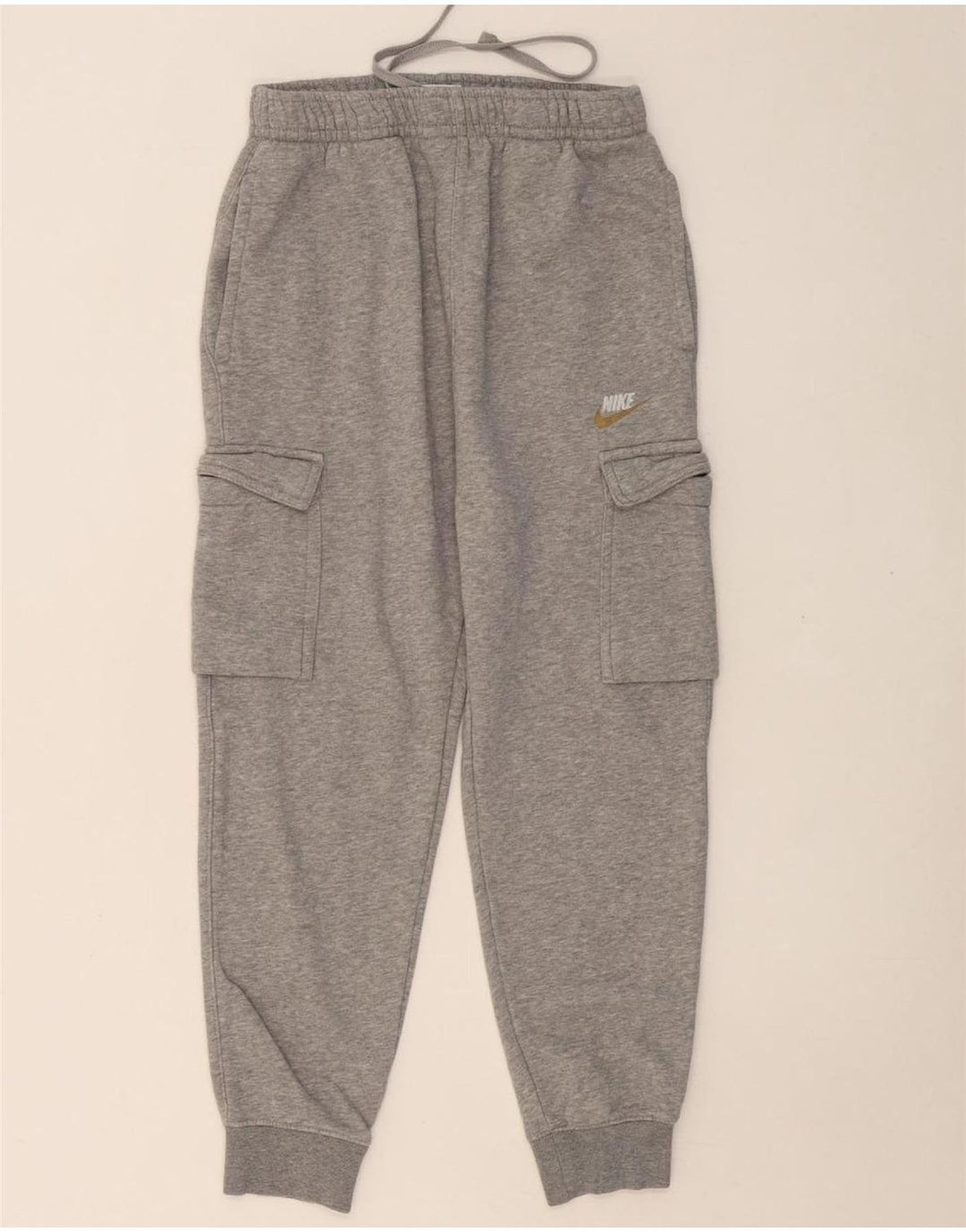 NIKE Pantaloni da tuta cargo da donna Joggers UK 10 Small Grigio Cotone