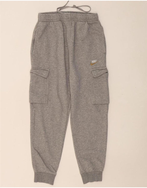 NIKE Pantaloni da tuta cargo da donna Joggers UK 10 Small Grigio Cotone