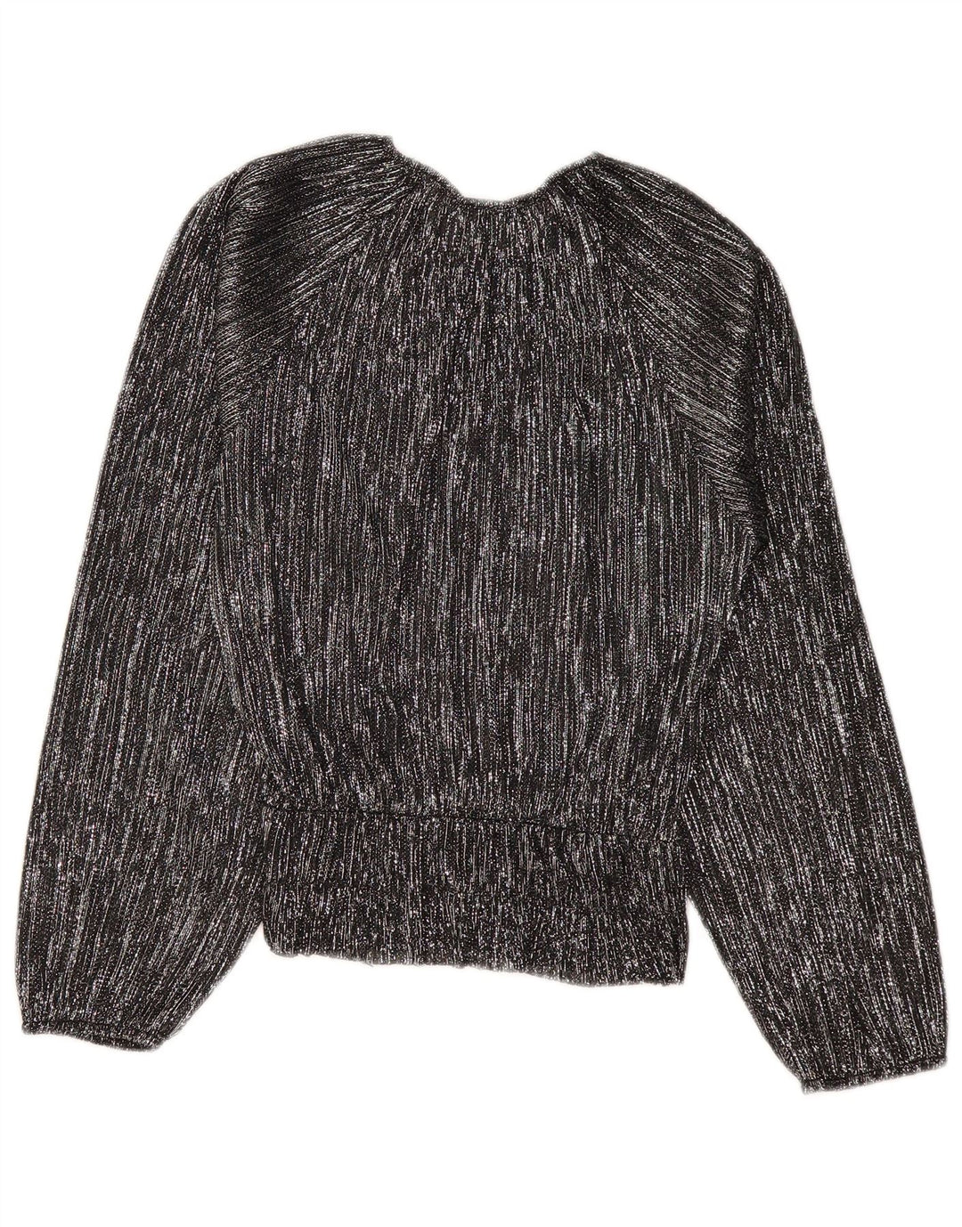 ZARA Camicetta Oversize a Maniche Lunghe da Donna UK 10 Piccola a Righe Nere