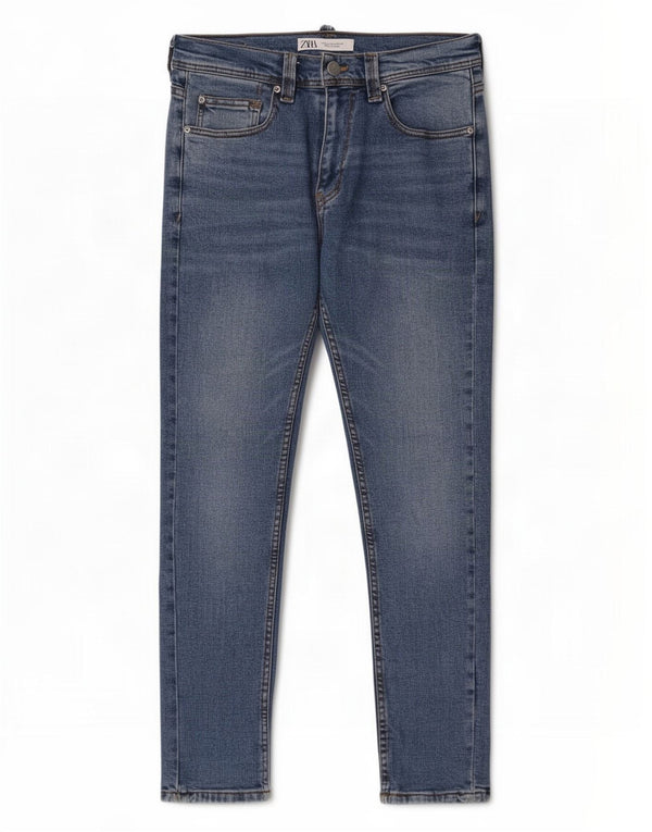 Jeans slim da uomo Zara EU 38 Small W30 L30 Cotone blu
