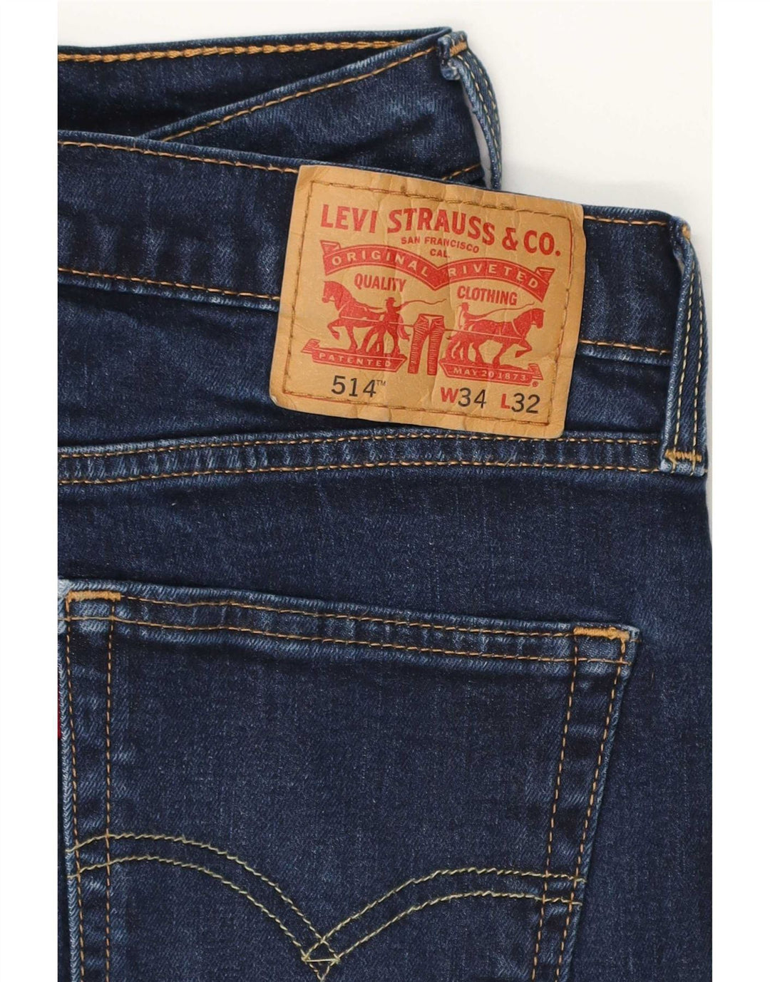 Levi's Uomo 514 Jeans dritti W34 L32 Cotone blu navy
