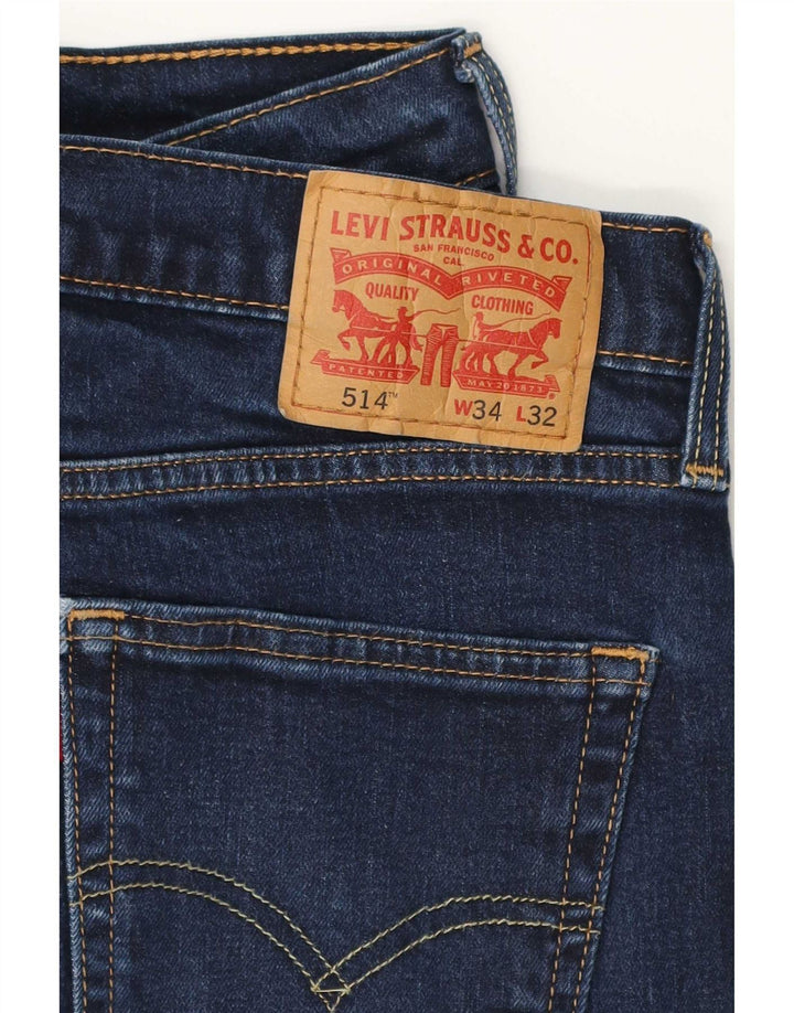 Levi's Uomo 514 Jeans dritti W34 L32 Cotone blu navy