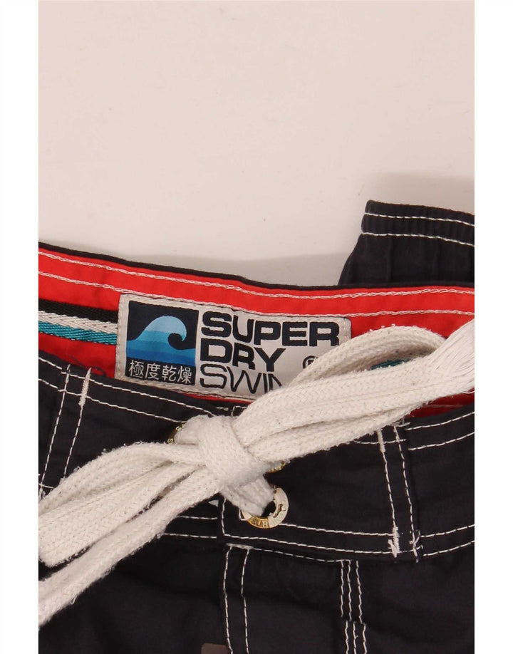 Pantaloncini da bagno grafici da uomo Superdry poliestere medio blu navy