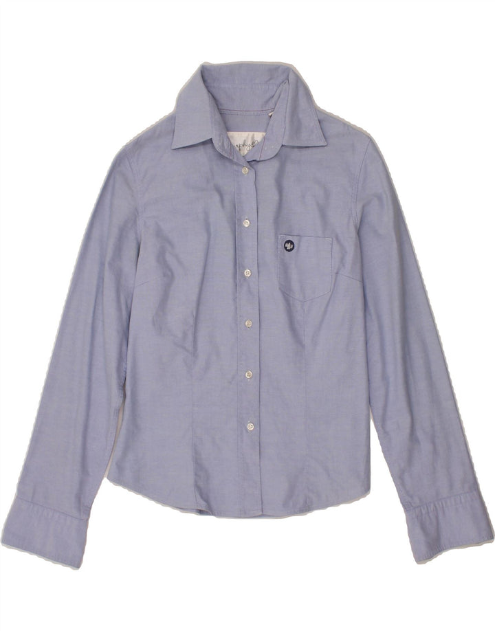 MURPHY & NYE Womens Shirt UK 6 XS Blue Cotton Vintage Murphy & Nye and Second-Hand Murphy & Nye from Messina Hembry 