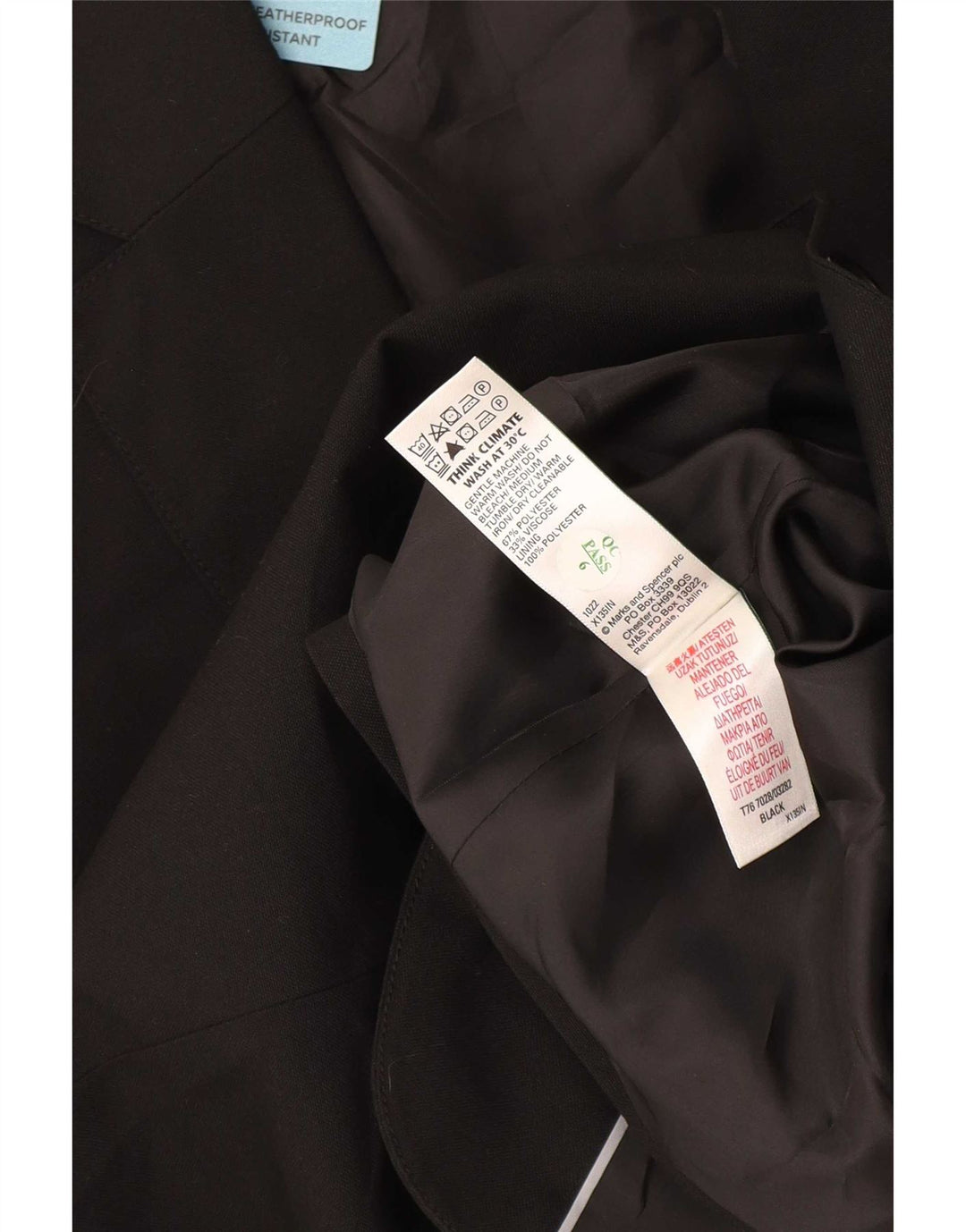 Giacca blazer Marks & Spencer da ragazzo a 2 bottoni vestibilità regolare 15-16 anni nera