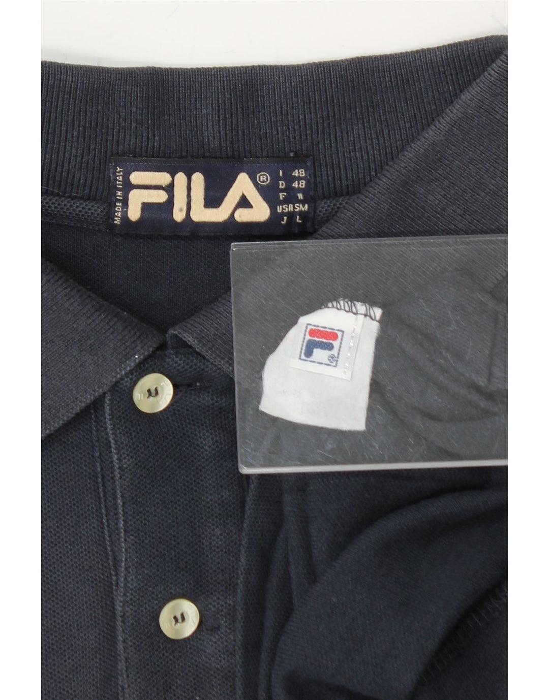 FILA Mens Polo Shirt IT 48 Medium Navy Blue Vintage Fila and Second-Hand Fila from Messina Hembry 