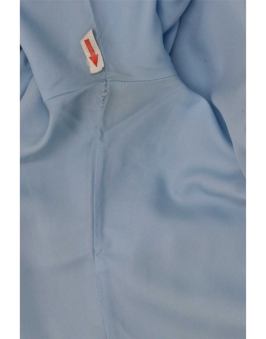 Camicetta camicia a maniche corte da donna vintage UK 14 poliestere blu medio