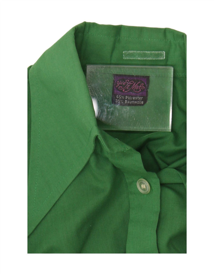 Camicia da donna vintage UK 12 poliestere verde medio
