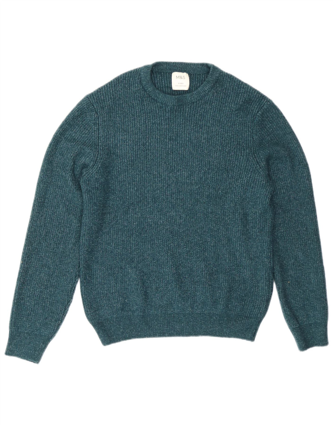 Maglione maglione girocollo da donna Marks & Spencer UK 14 verde medio screziato