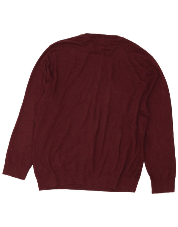 Maglione maglione girocollo da uomo Nautica XL in cotone bordeaux
