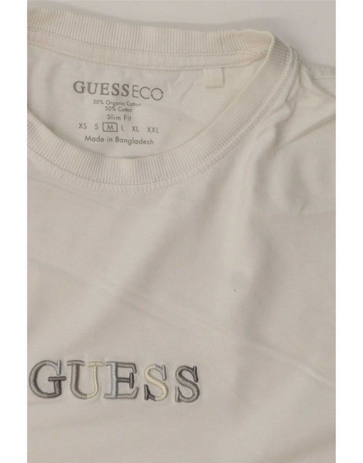 Guess T-shirt grafica da uomo slim fit in cotone bianco medio