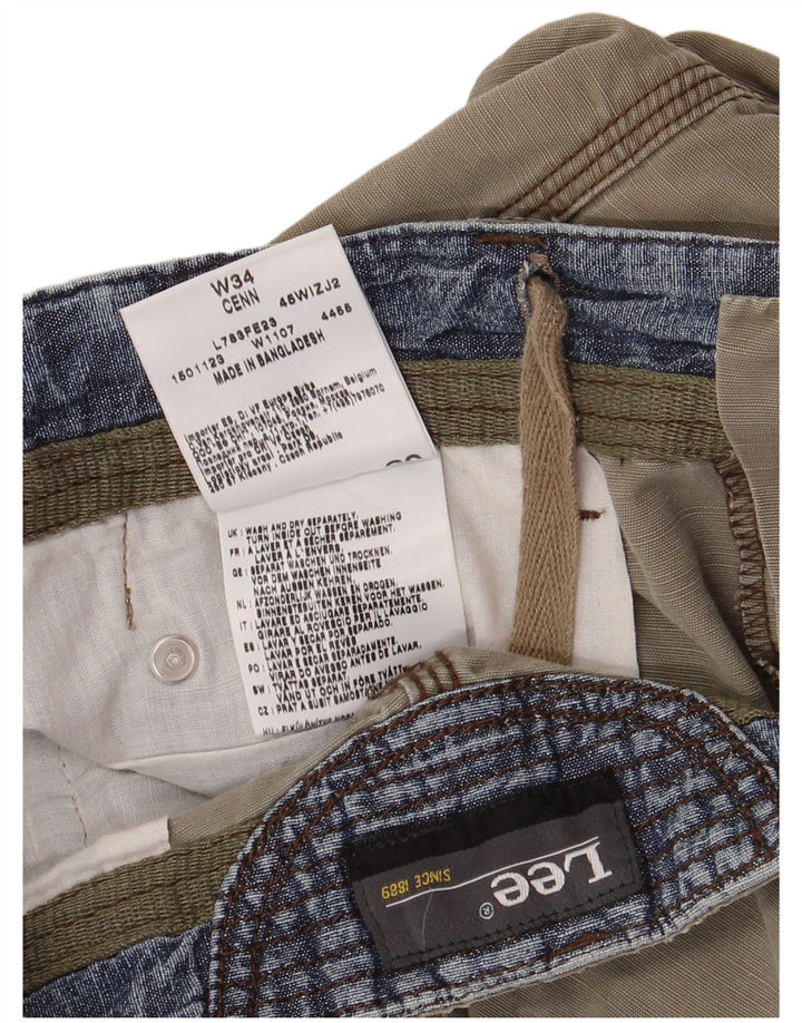Pantaloncini cargo Lee Cenn da donna W34 grandi cotone kaki