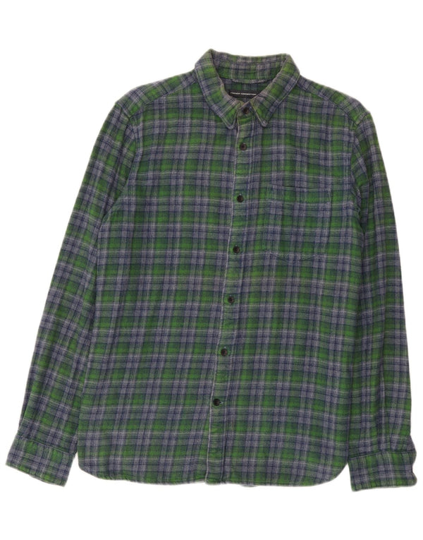 Camicia da uomo in flanella French Connection in cotone a quadri verde medio
