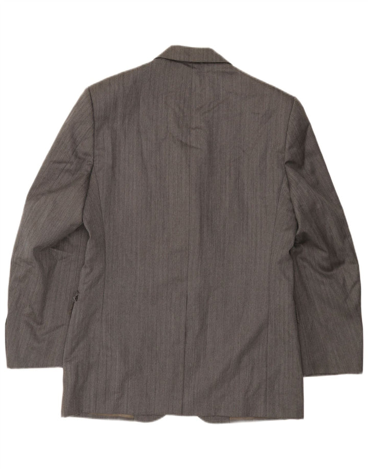 Giacca blazer da uomo a 3 bottoni Aquascutum UK 40 grande lana grigia