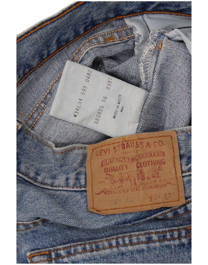 Levi's Uomo 595 Jeans dritti W34 L28 Cotone blu