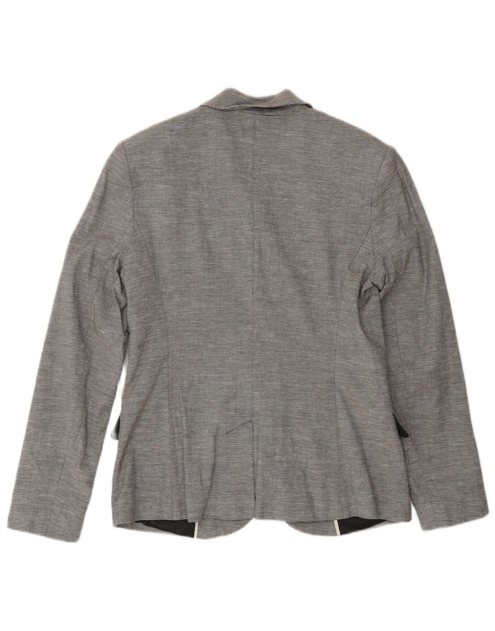 Giacca blazer da donna a 2 bottoni French Connection UK 12 Gessato grigio medio