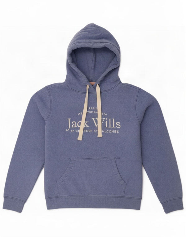 Maglione con cappuccio oversize grafico da donna Jack Wills UK 14 grande blu