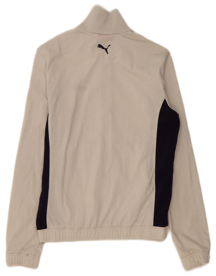 Giacca da ginnastica da uomo PUMA piccola in poliestere color block bianco sporco