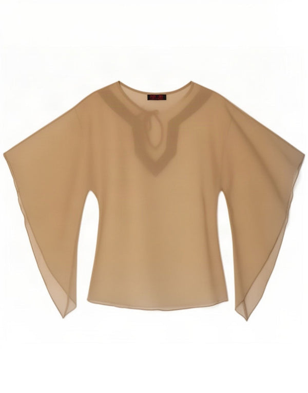 Top trasparente a pipistrello da donna Escandelle UK 12 Poliestere beige medio