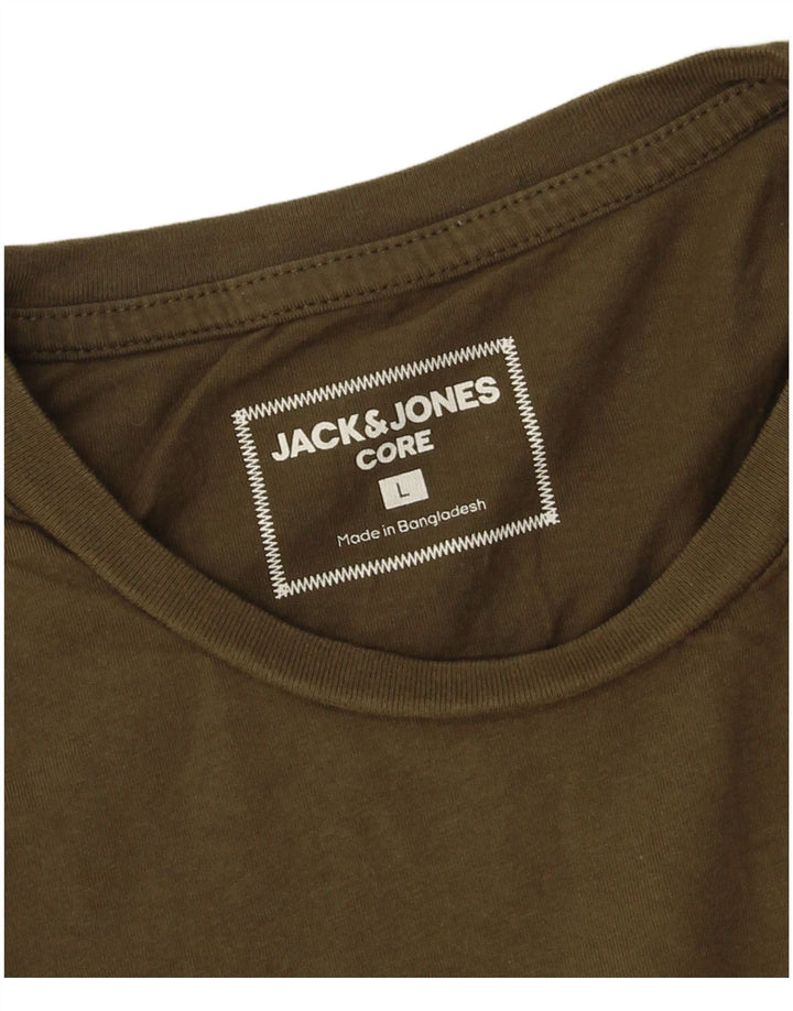 T-shirt da uomo Jack & Jones Top grande in cotone kaki