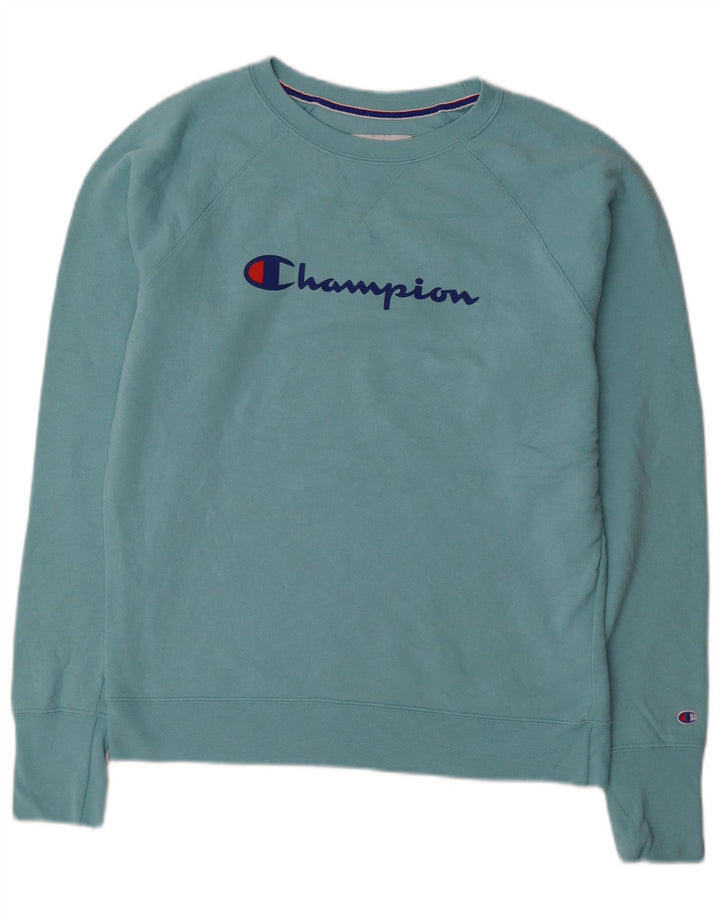 CHAMPION Felpa con grafica da uomo Maglione blu medio in poliestere