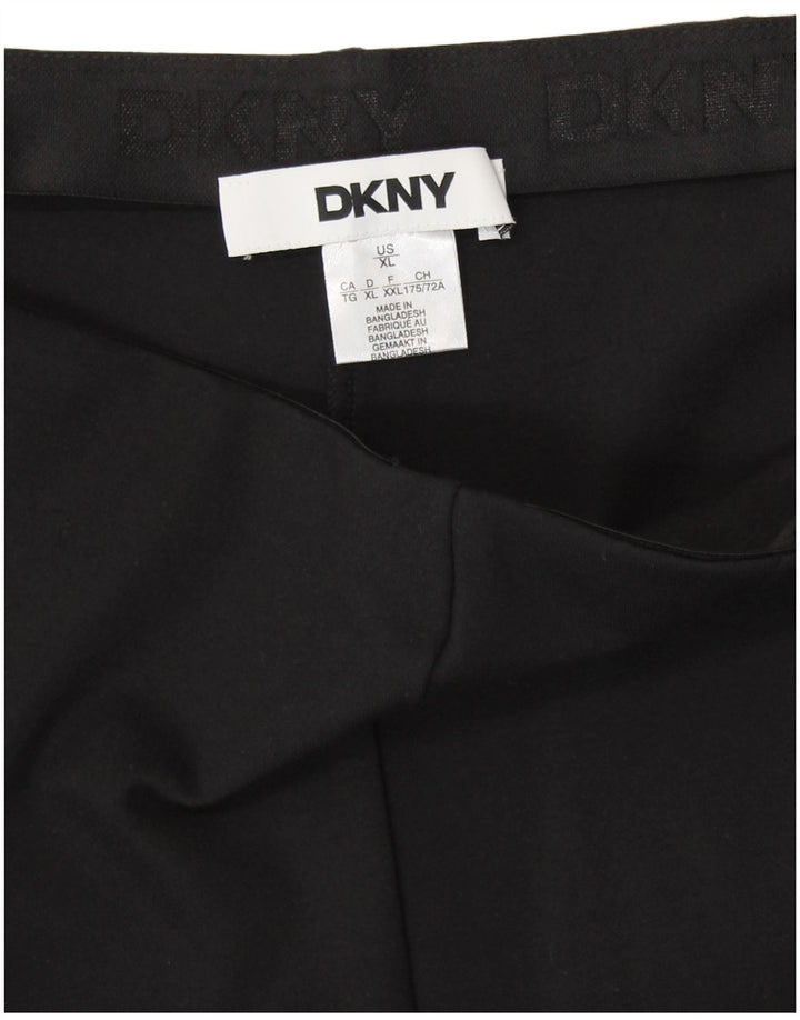 Pantaloni capri dritti a vita alta da donna DKNY XL W36 L24 Rayon nero