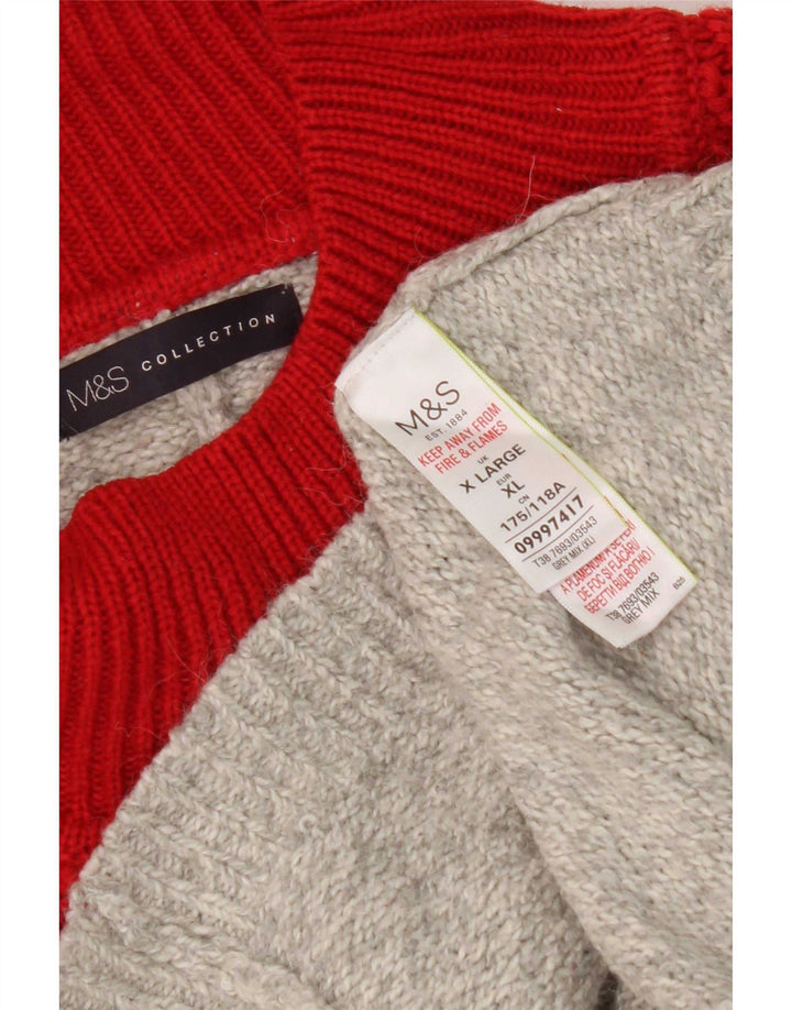 Maglione maglione collo alto a maniche corte da donna Marks & Spencer UK 18 XL Gre
