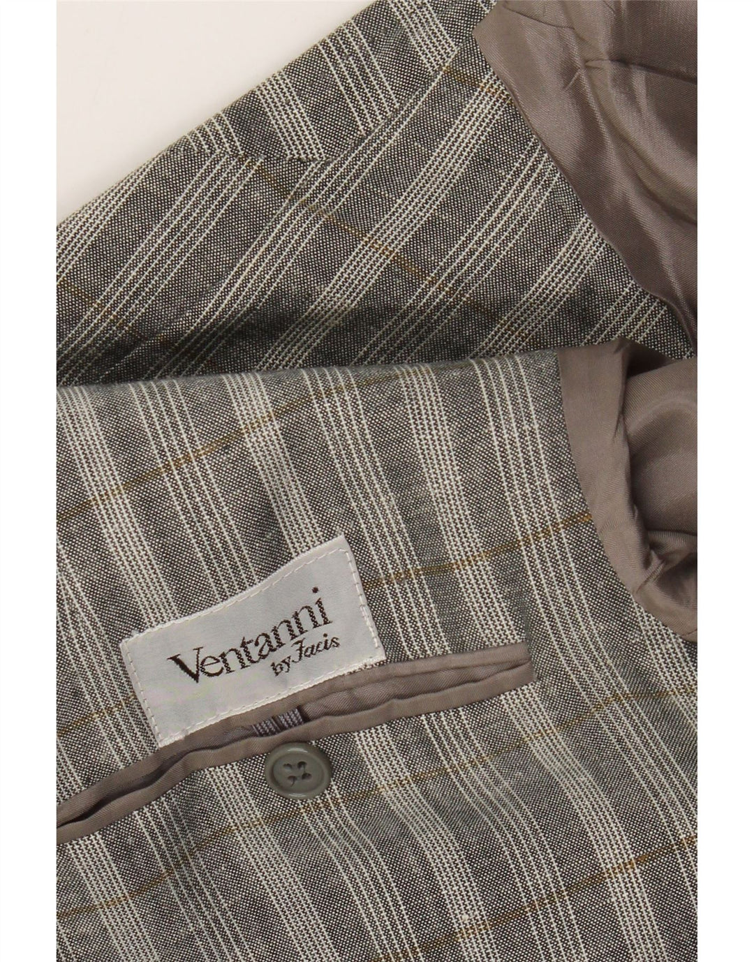 Camicia in denim a 2 bottoni da uomo Facis UK 38 a quadri grigio medio