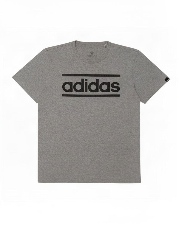 T-shirt grafica da uomo Adidas Top in cotone chiazzato grigio medio