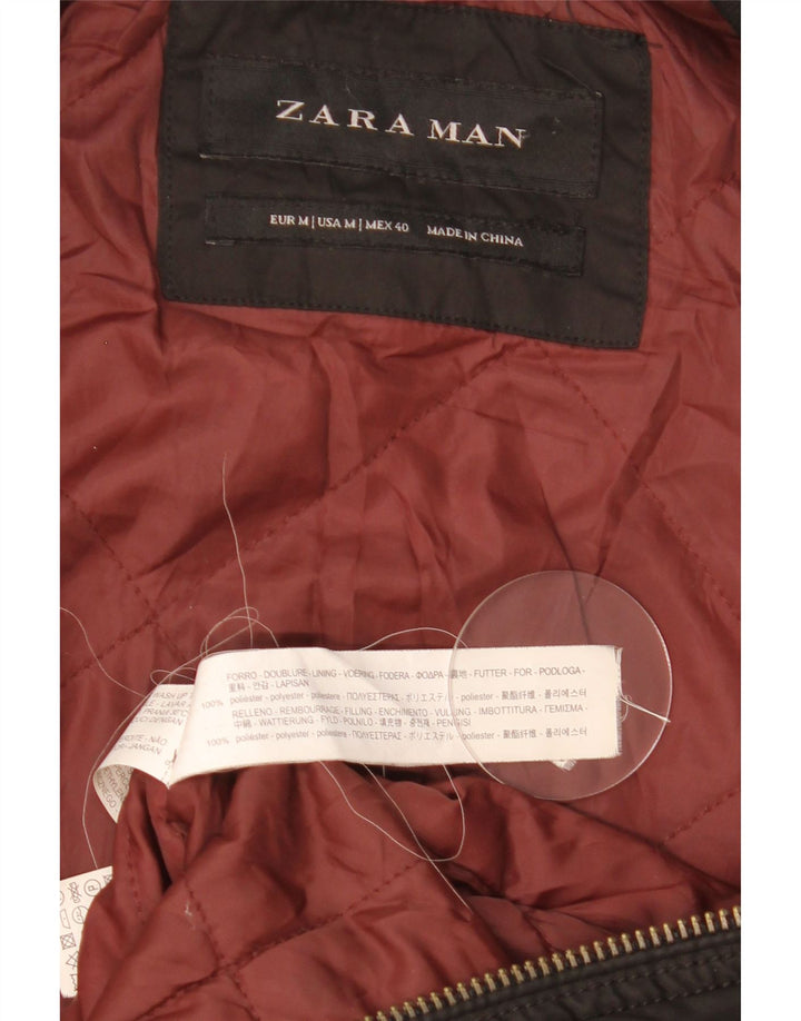 Giubbotto bomber da uomo Zara UK 38 poliestere color block medio nero