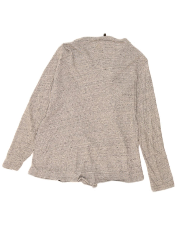 Maglione cardigan aperto da donna Massimo Dutti UK 10 piccolo cotone chiazzato grigio