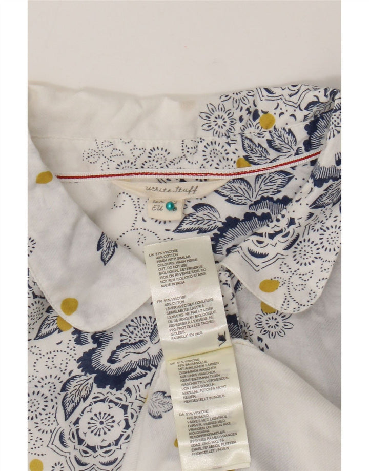 Camicia pullover da donna White Stuff UK 12 Viscosa floreale bianca media