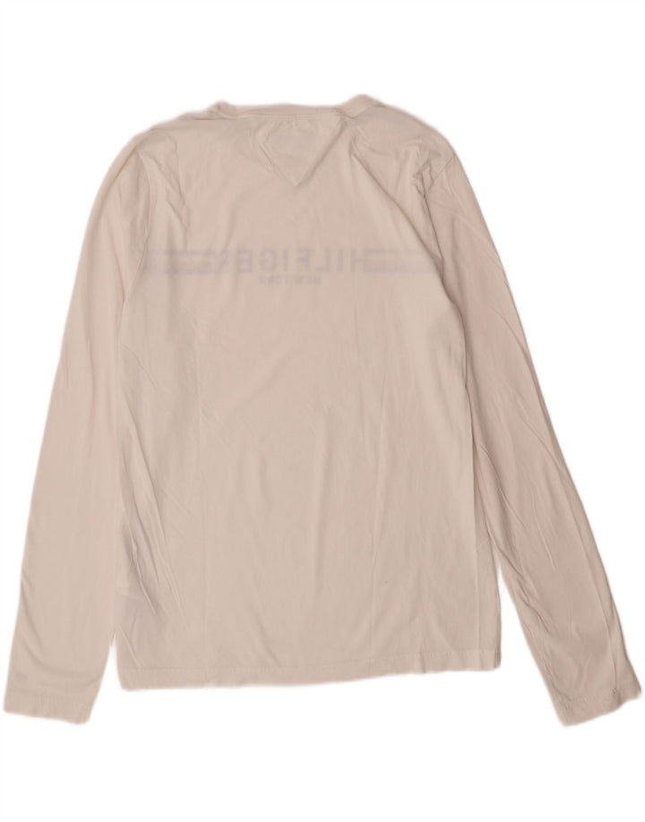 TOMMY HILFIGER Top grafico da uomo a maniche lunghe a righe bianco sporco medio