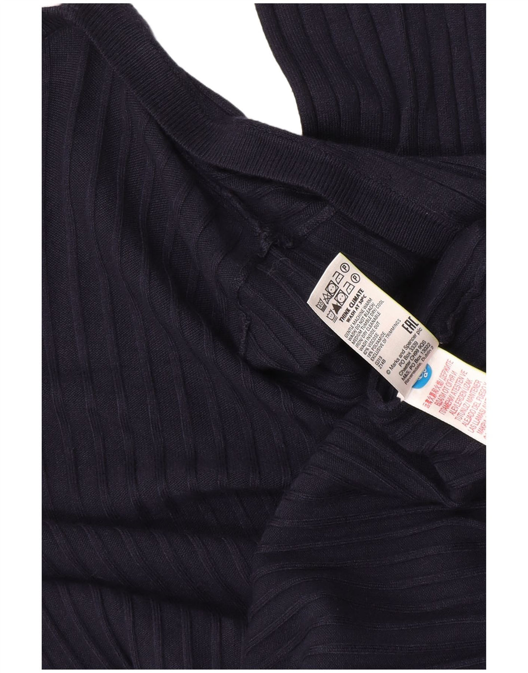 Maglione cardigan lungo da donna Marks & Spencer UK 12 medio blu navy