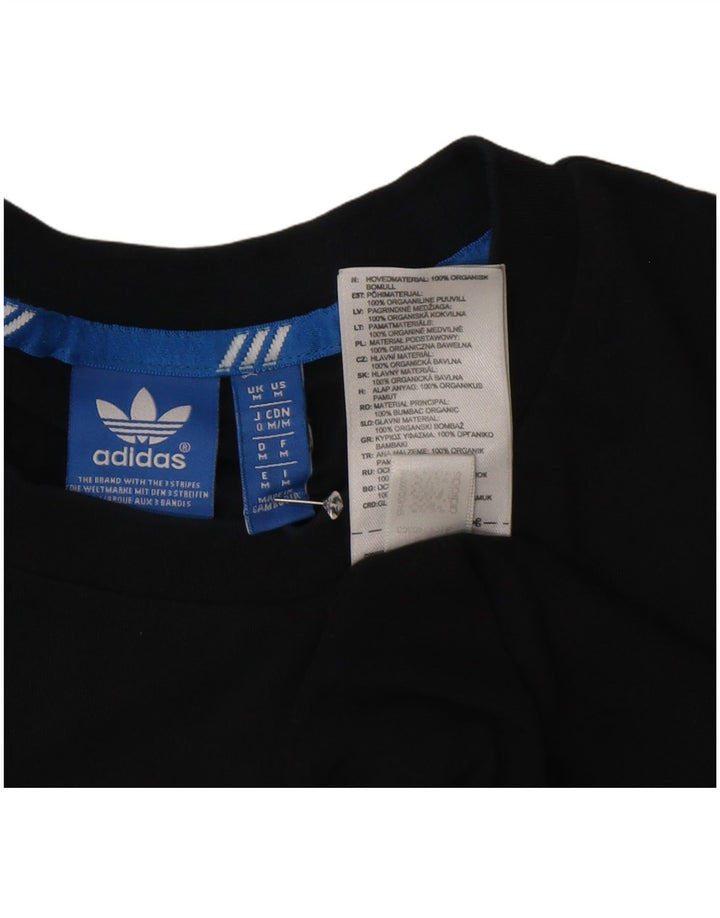 T-shirt grafica da uomo Adidas Top in cotone nero medio