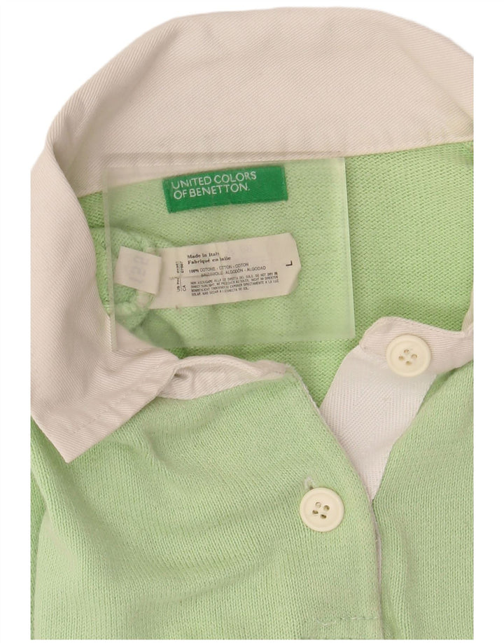Polo da donna BENETTON UK 16 Large verde in cotone color block