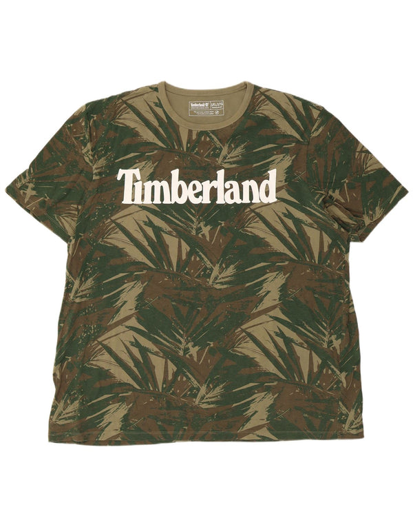 T-shirt grafica da uomo con vestibilità regolare Timberland Top 3XL in cotone floreale kaki