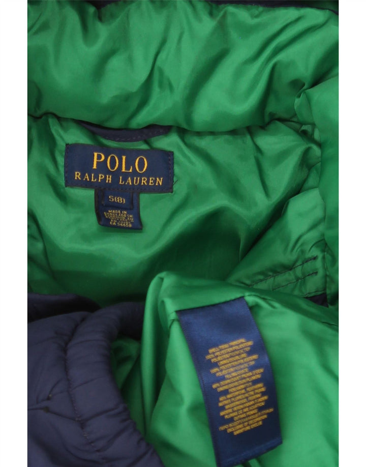 POLO RALPH LAUREN Giacca imbottita con cappuccio per ragazzi 7-8 anni piccola blu navy