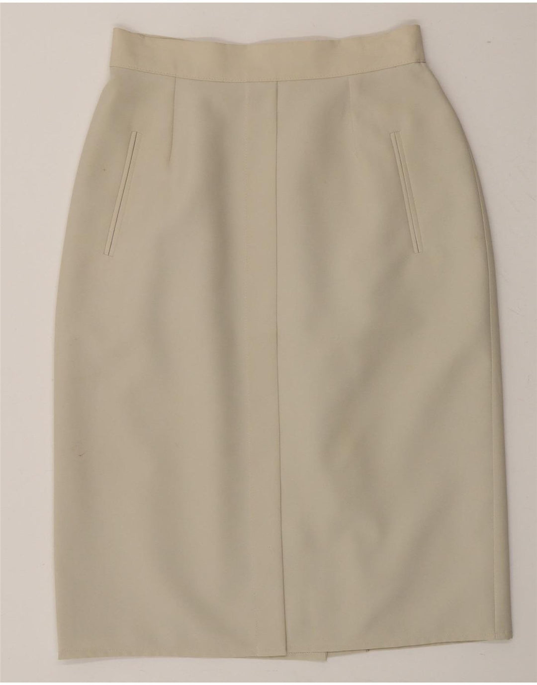 ST. BERNARD Womens Pencil Skirt UK 10 Small W22  Beige Polyester Vintage St. Bernard and Second-Hand St. Bernard from Messina Hembry 