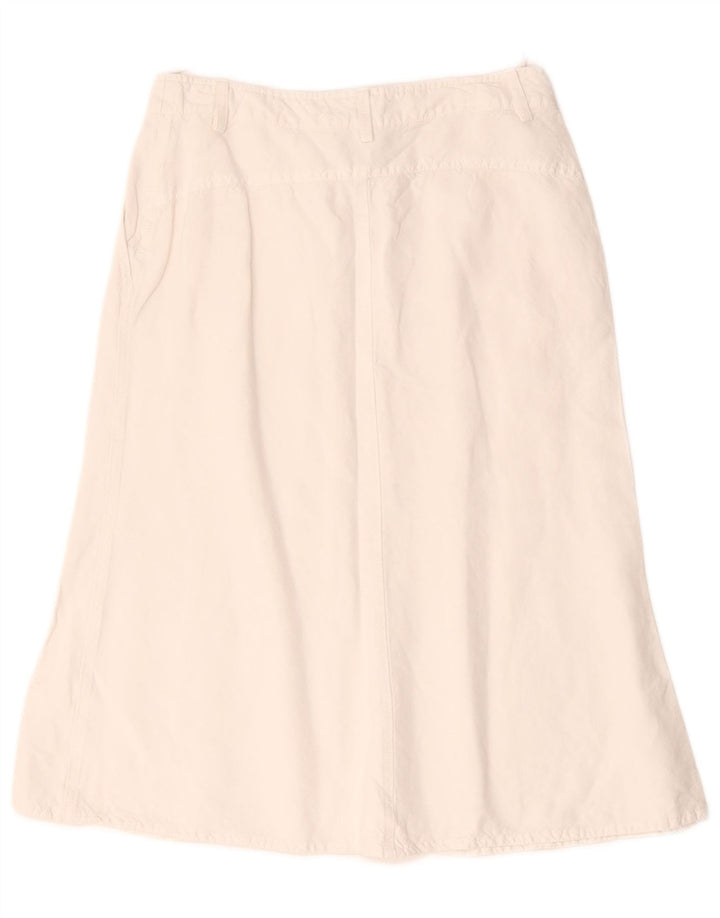 Gonna a trapezio da donna Marella UK 10 piccola W28 lino bianco