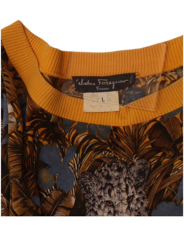 T-shirt grafica da donna Salvatore Ferragamo Top UK 16 Large multicolore Tr