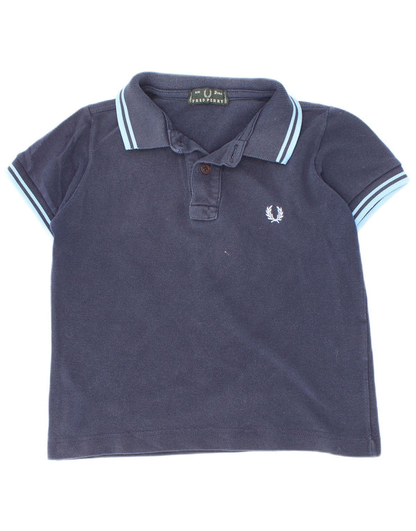 Polo Fred Perry da neonato per neonato, 18-24 mesi, in cotone a righe blu navy
