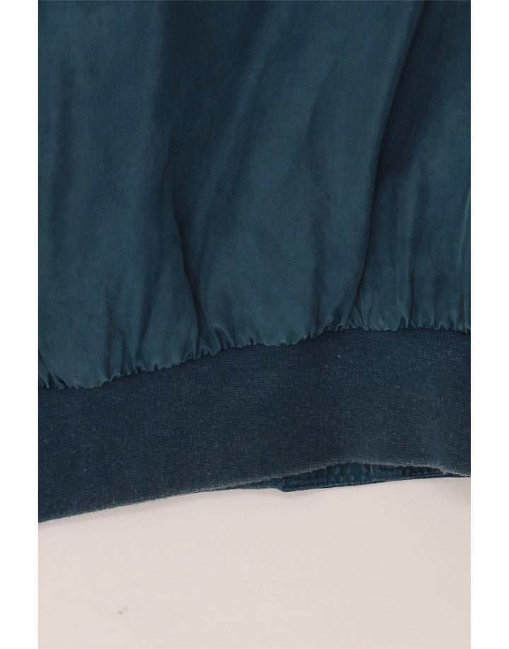 Giubbotto bomber vintage da uomo vestibilità ampia IT 48 blu medio in seta