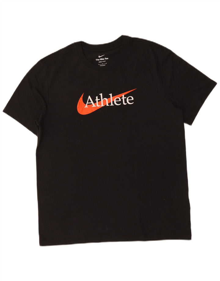 T-shirt grafica da uomo Nike Top grande in cotone nero