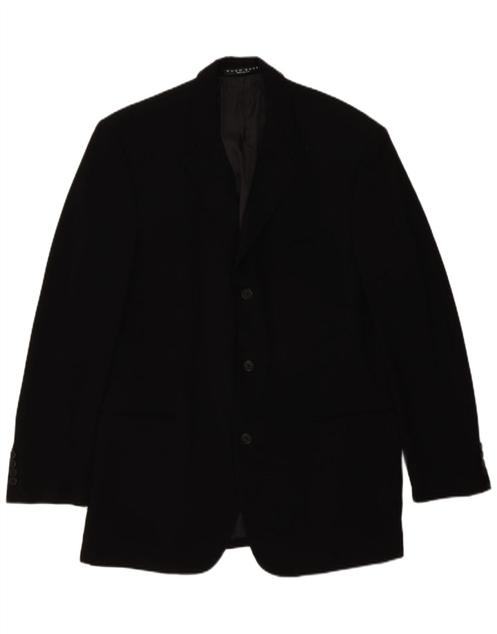 Giacca blazer da uomo a 3 bottoni Hugo Boss EU 54 2XL lana nera