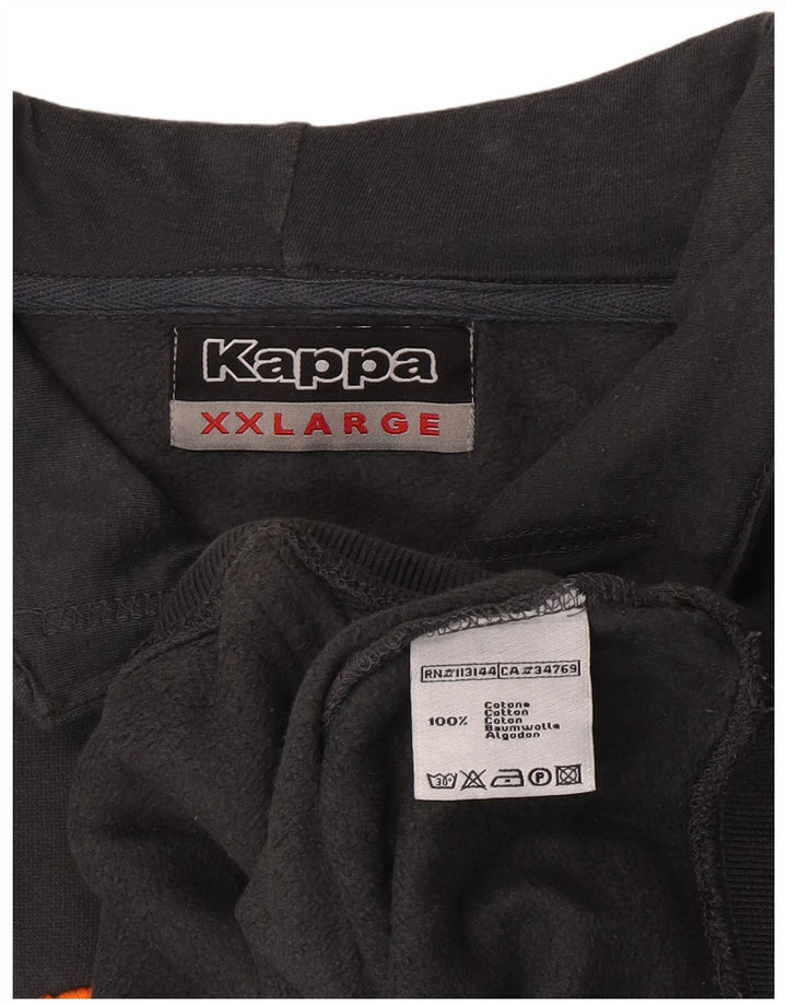 Felpa Kappa da uomo con collo alto, 2XL, cotone grigio
