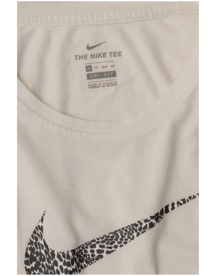 Canotta grafica NIKE Dri Fit da donna UK 6 XS bianca