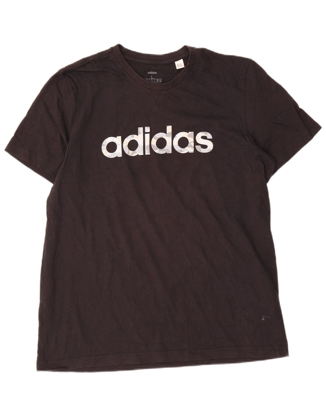T-shirt grafica da uomo Adidas Top grande in cotone nero