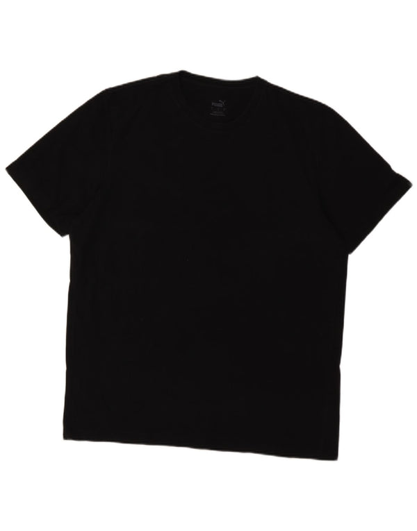 T-shirt da uomo Puma Top Large in cotone nero